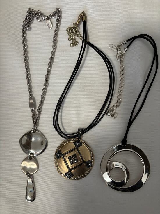 Chico's Jewelry - Chico's Statement Necklaces Lot of 3 Gold Tone Silver Tone Chunky Statement